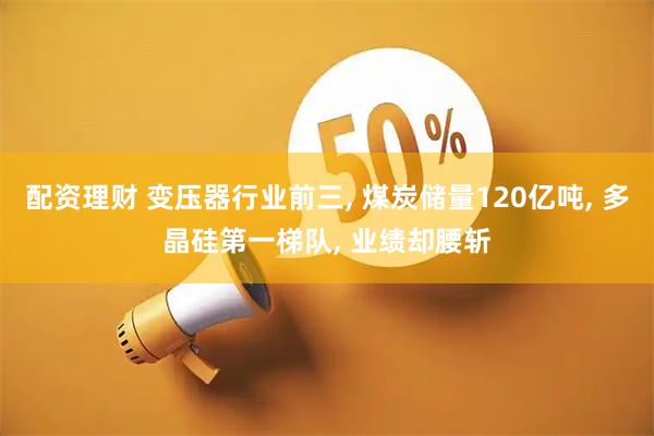 配资理财 变压器行业前三, 煤炭储量120亿吨, 多晶硅第一梯队, 业绩却腰斩